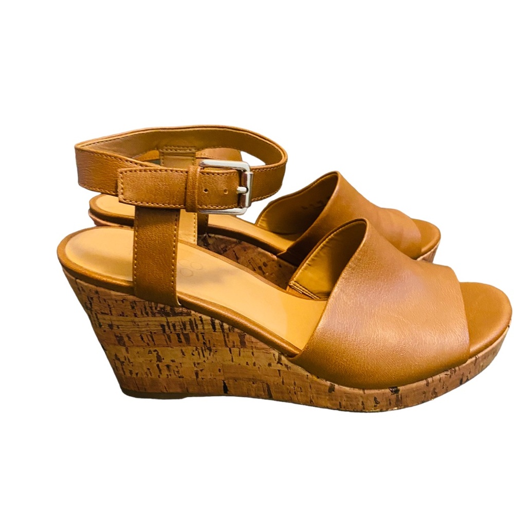 Franco Sarto 4” Wedge Shoes Cognac Medina